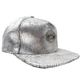Capital Gains Men's Streetwear Crackled Metallic Silver Hat, Adjustable Strap Back Cap